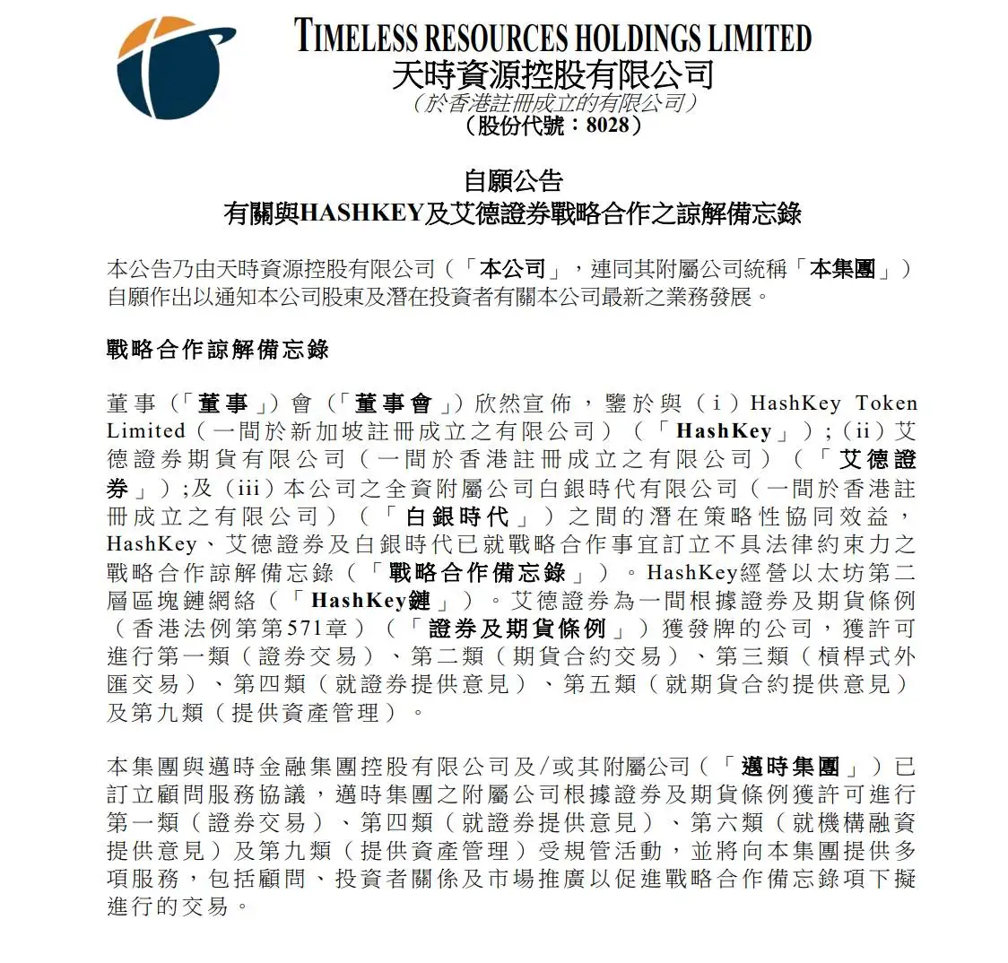 港股上市公司天时资源联合艾德金融推出实体白银代币项目