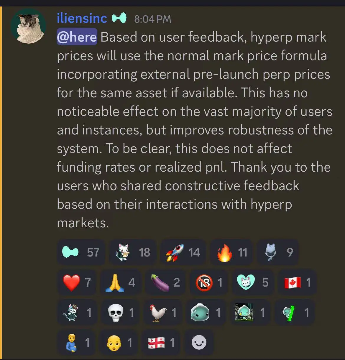 Hyperliquid调整合约标记价格公式以提升系统稳健性