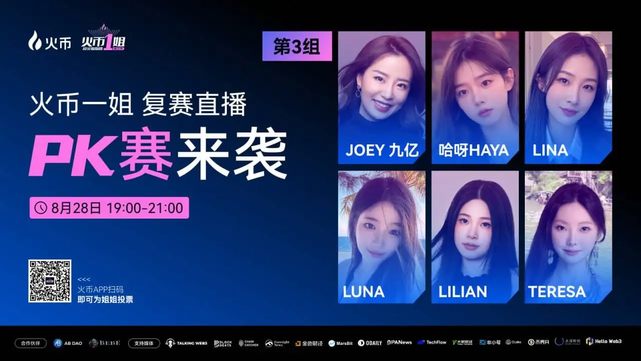 《火币一姐》第三季复赛C组8月28日开赛 四强席位争夺战开启