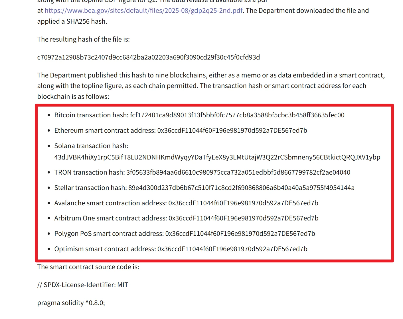 美国商务部与Chainlink公布GDP上链公链名单存在显著差异